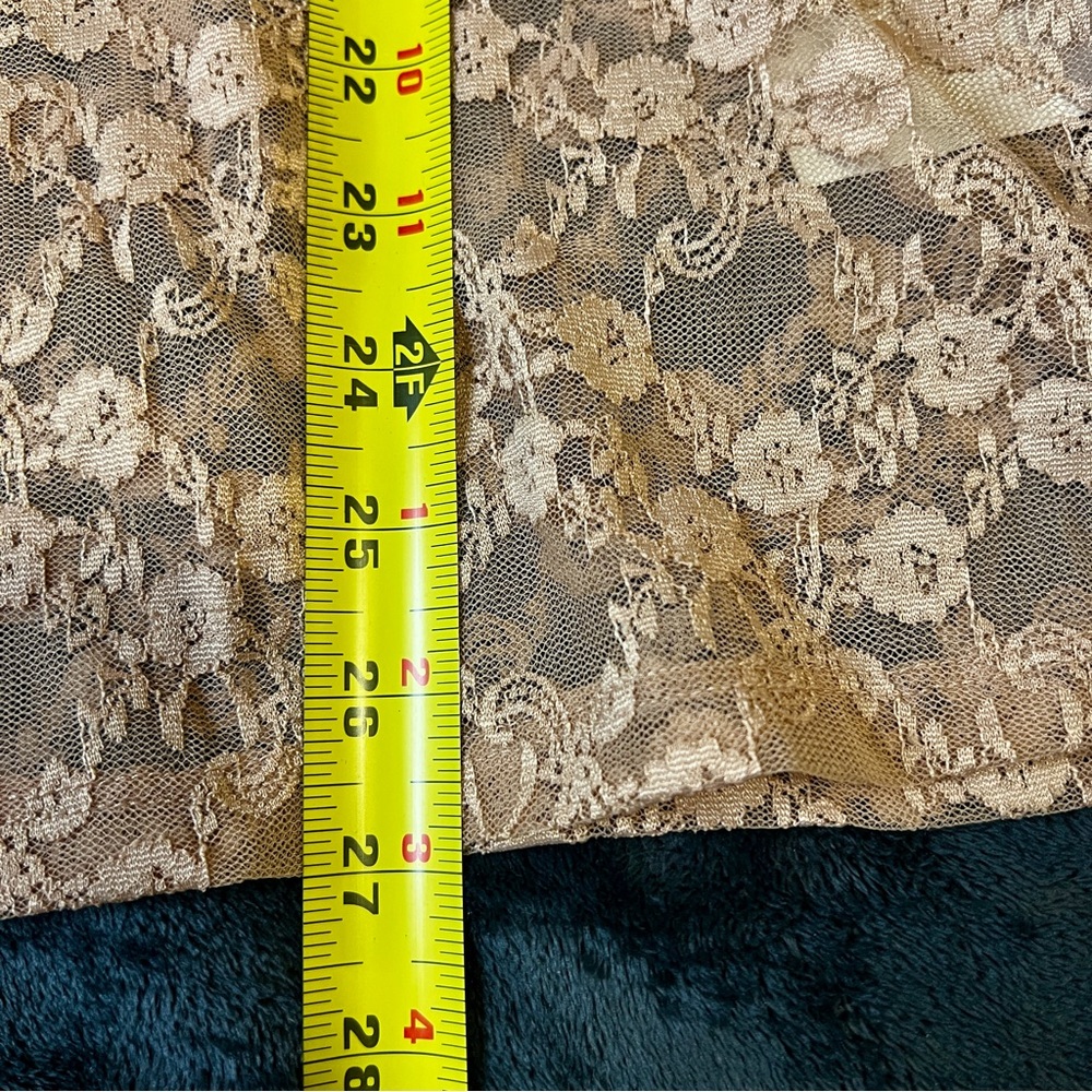 Wms Floral Mesh Lace Sheer Blush Embroidered Feminine Romantic Top XS - Picture 10 of 11